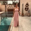 FAYRA OLD PINK HALTER DRESS