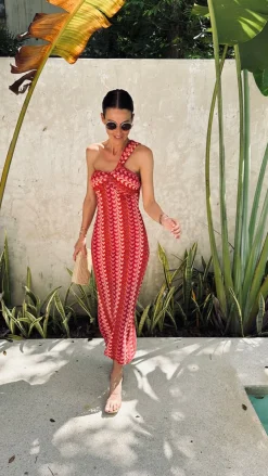 FUEGO PINK ONE SHOULDER DRESS