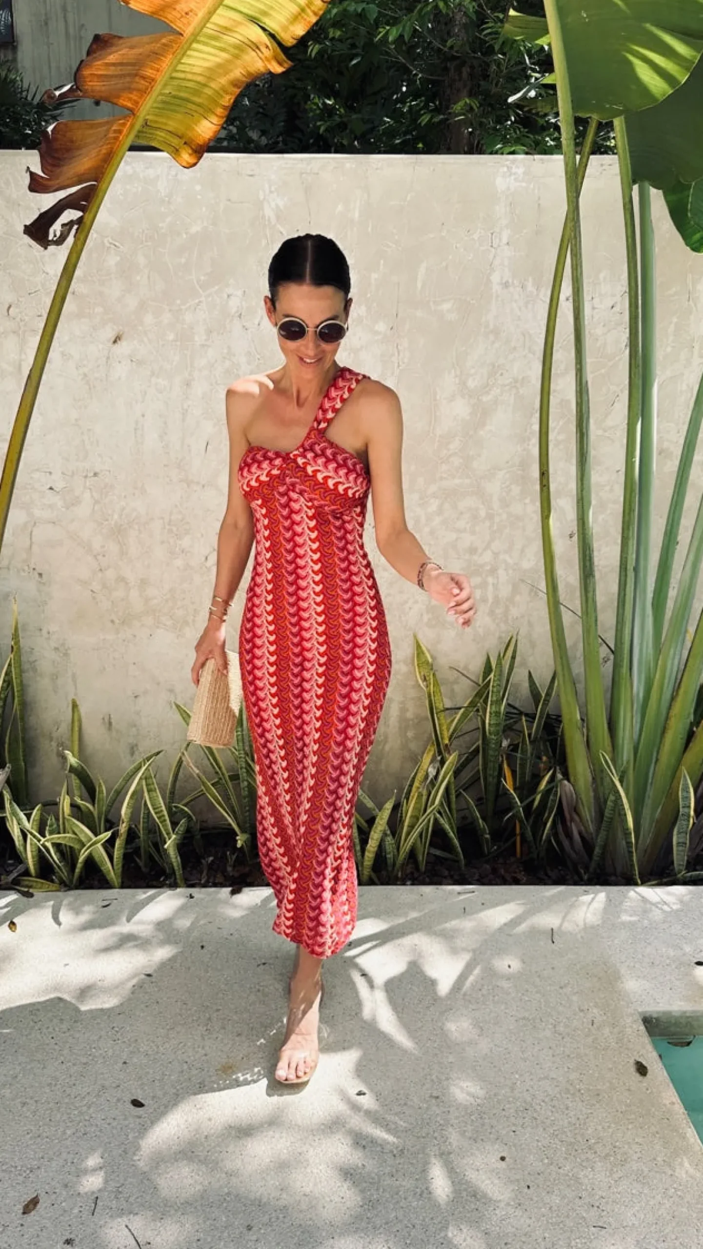 FUEGO PINK ONE SHOULDER DRESS