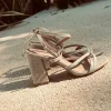 GITANA BEIGE LINEN HEELS
