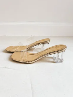 GOLD CLEAR HEELS