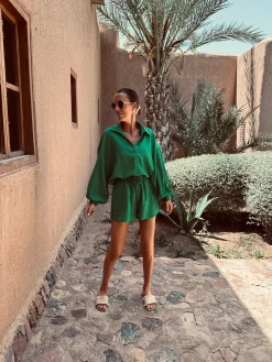 HAKIMA GREEN TWO-PIECE SET