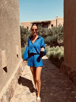 HAKIMA ROYAL BLUE TWO-PIECE SET
