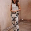 IFRANE BEIGE FLOWER CROCHET TWO-PIECE SET