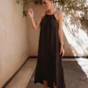JABADOR BROWN LINEN DRESS