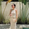 LAGUNA BEIGE CROCHET TWO-PIECE SET