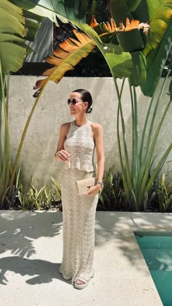 LAGUNA BEIGE CROCHET TWO-PIECE SET