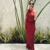 LAGUNA BORDEAU CROCHET TWO-PIECE SET