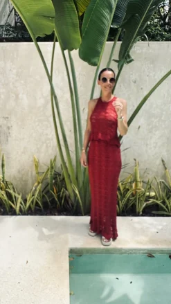 LAGUNA BORDEAU CROCHET TWO-PIECE SET