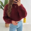 LILY BURGUNDY MOHAIR PULLOVER