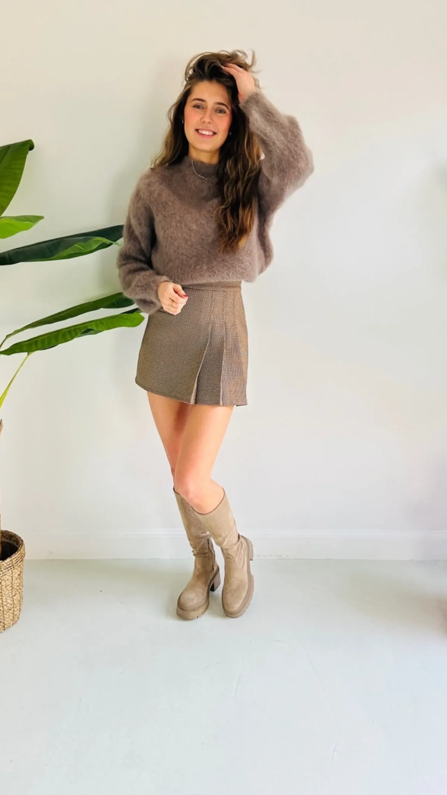 LILY TAUPE MOHAIR PULLOVER