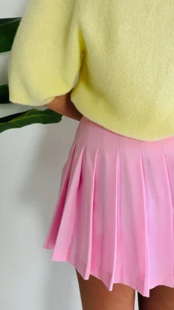 LUNA PINK PLISSÉ SKIRT