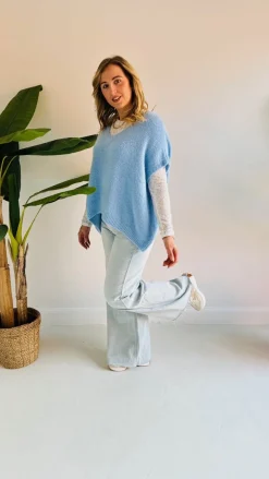 MIRABELLE BLUE V-NECK PULL