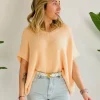 MIRABELLE PEACH V-NECK PULL
