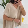 MIRABELLE PEACH V-NECK PULL