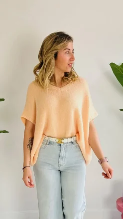 MIRABELLE PEACH V-NECK PULL