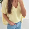 MIRABELLE YELLOW V-NECK PULL