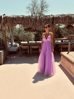 MIRNA PURPLE GLITTER DRESS