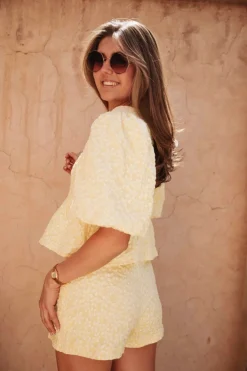 MOUNIA YELLOW FLOWER BLOUSE