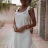 NAIMA ECRU BOW DRESS
