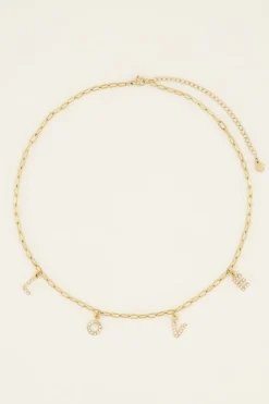 NECKLACE WITH RHINESTONE LOVE LETTERS
