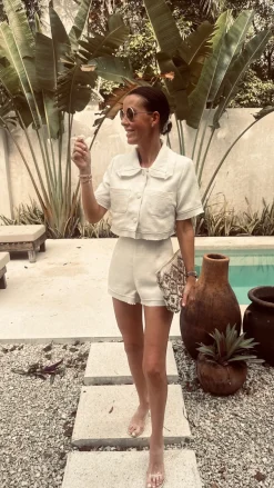 PAOLA ECRU TWO-PIECE SET