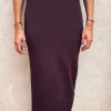 PENCIL SKIRT LONG BROWN