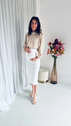 PENCIL SKIRT LONG WHITE