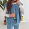 POPPY BLUE SLEEVELESS SPRING JACKET