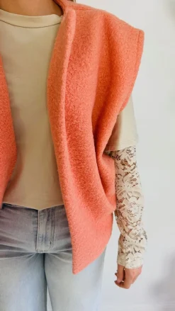 POPPY BLUE SLEEVELESS SPRING JACKET