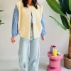 POPPY ECRU SLEEVELESS SPRING JACKET