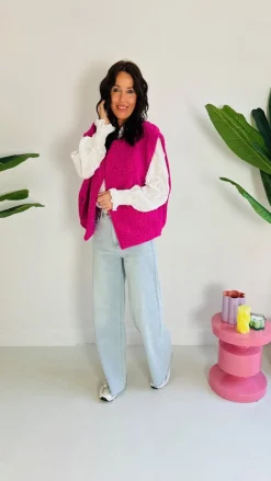 POPPY FUCHSIA SLEEVELESS SPRING JACKET