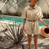 RAFAELA BEIGE DENIM PLAYSUIT