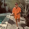 RAFAELA ORANGE DENIM PLAYSUIT