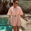 RAFAELA PINK DENIM PLAYSUIT