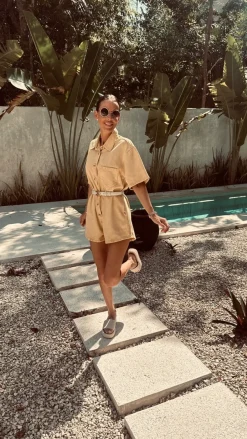 RAFAELA YELLOW DENIM PLAYSUIT