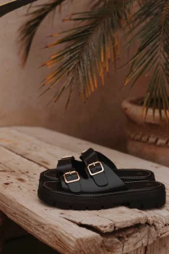 RAFIK BLACK SLIPPERS