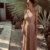 REINA PINK GLITTER ONE SHOULDER PLISSE DRESS