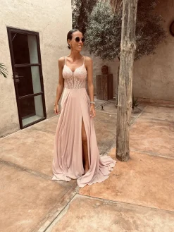 SAIMA OLD PINK BEADS DRESS
