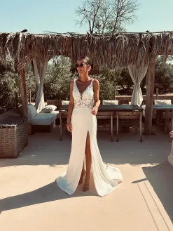 SALLY WHITE BEADED BRIDES DRESS