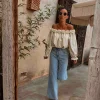 SAMIRA BEIGE FLOWER BLOUSE