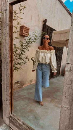 SAMIRA BEIGE FLOWER BLOUSE