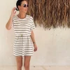 SAN LUIS BEIGE STRIPED DRESS
