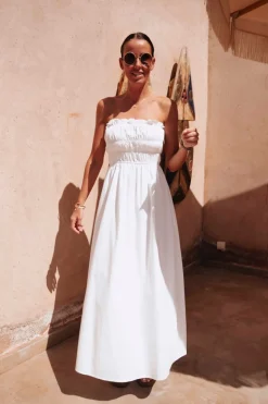SEFROU WHITE BANDEAU DRESS
