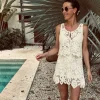 SOL Y LUNA WHITE CROCHET TWO-PIECE SET