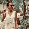 SOMRBILLA ECRU FRINGE TOP