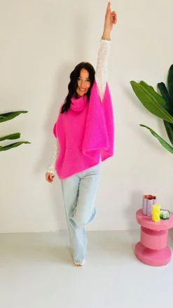 SOPHIA FUCHSIA ROLLNECK MOHAIR PULL