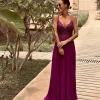 STEPHIE PURPLE EMBROIDERED PLISSÉ DRESS