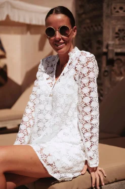 TASSILI WHITE FLOWER DRESS