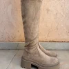 TAUPE VELOUR BOOTS 9671